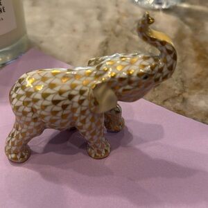 Gold elephant with trunk up. Herend 2021  #175